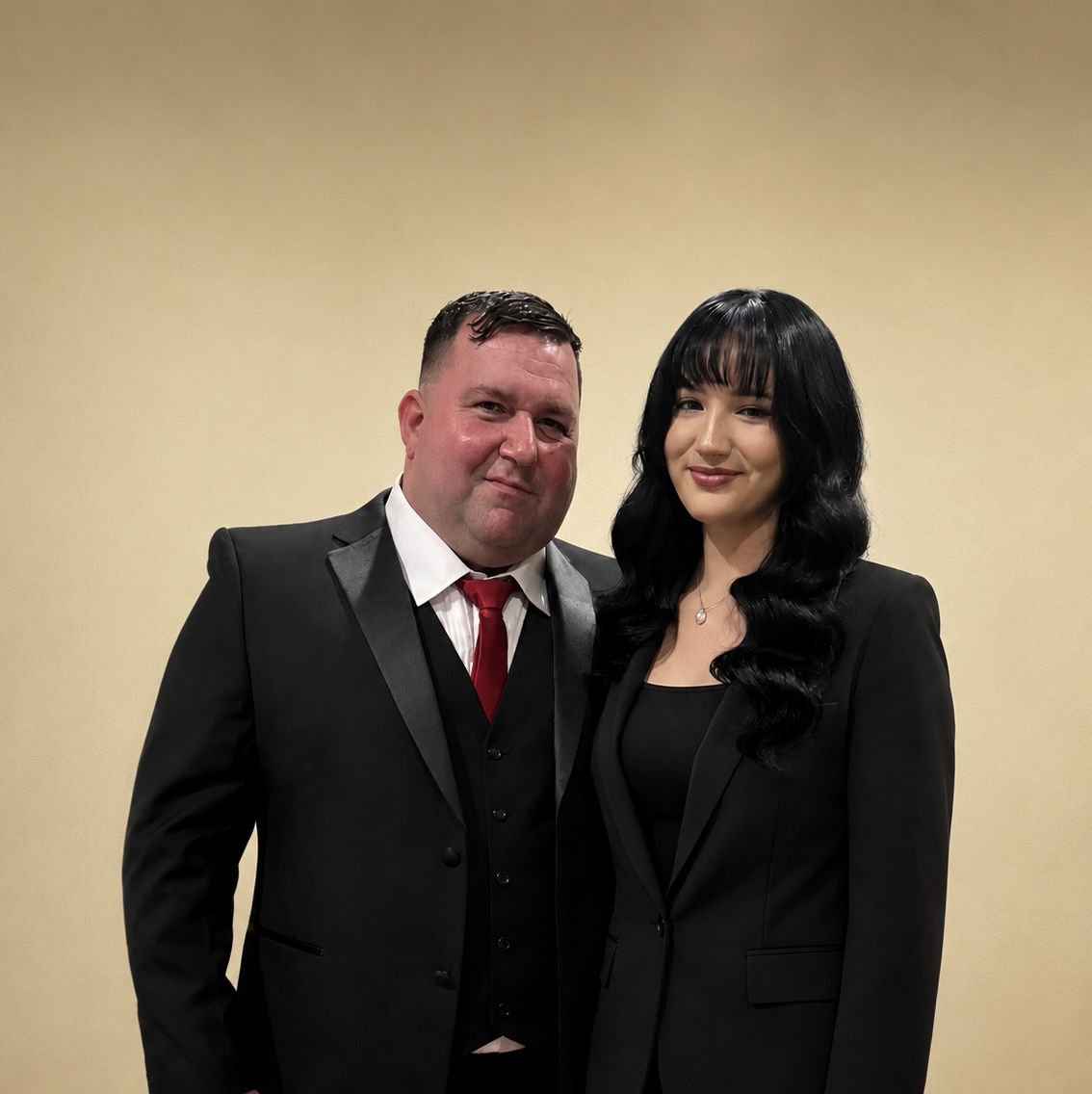 Heidy Veliz y su papá